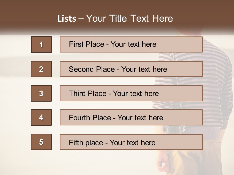 A Man Standing On A Beach With A Camera PowerPoint Template