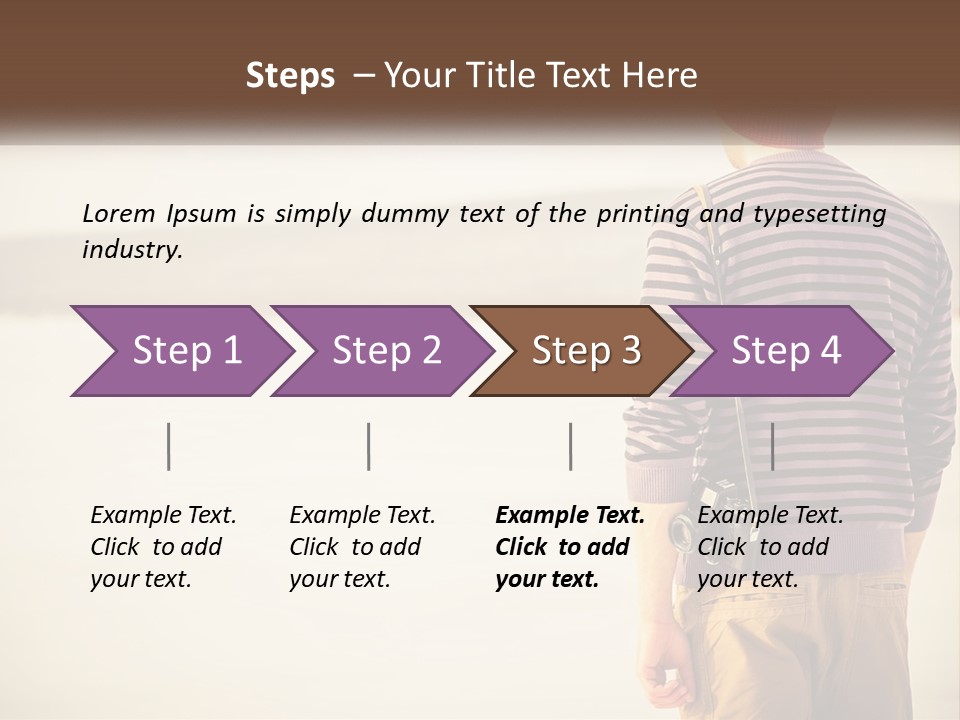A Man Standing On A Beach With A Camera PowerPoint Template