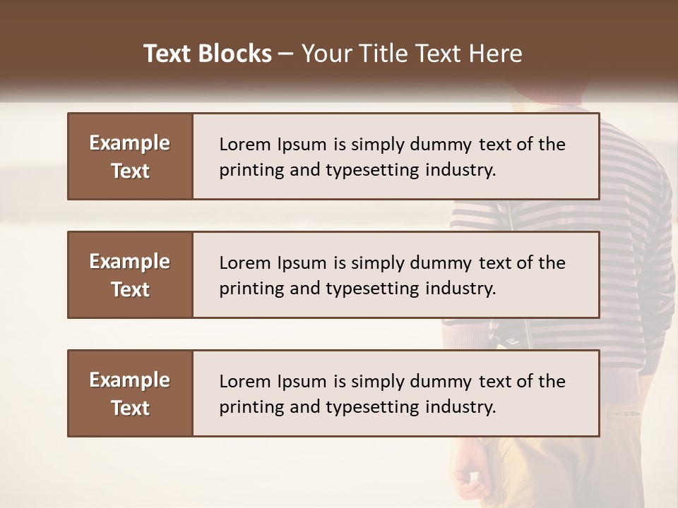 A Man Standing On A Beach With A Camera PowerPoint Template