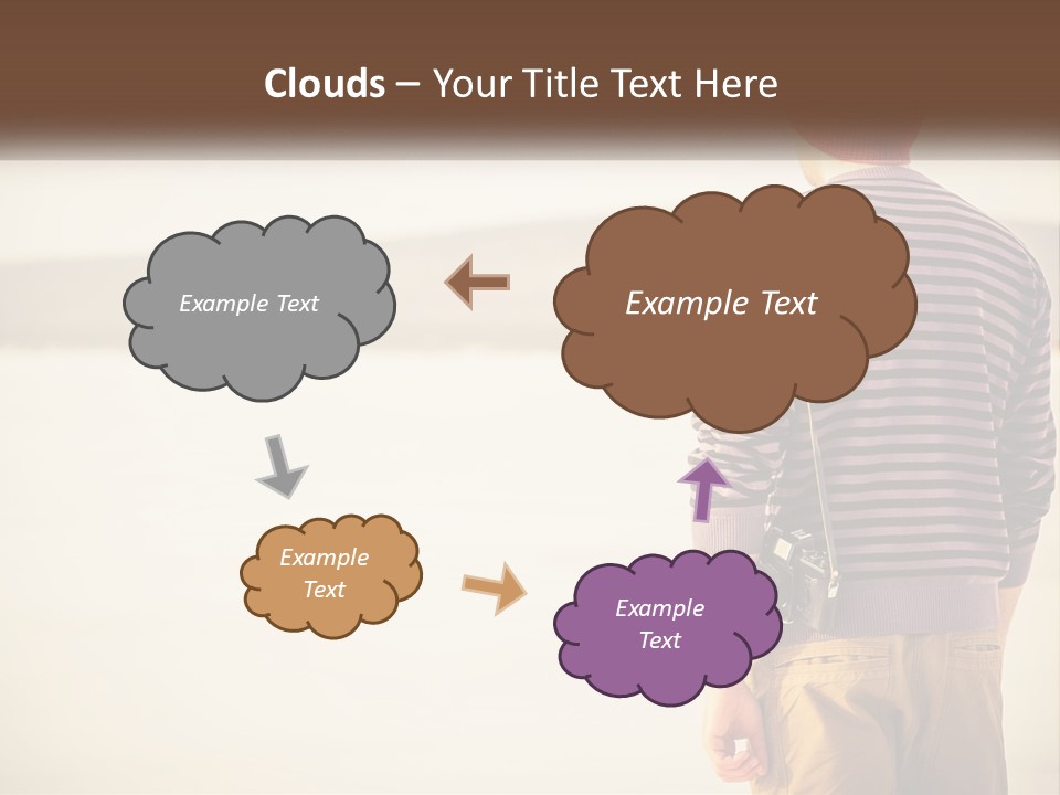 A Man Standing On A Beach With A Camera PowerPoint Template