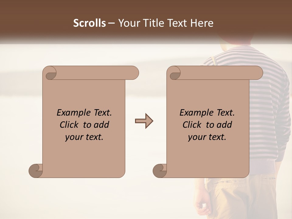 A Man Standing On A Beach With A Camera PowerPoint Template