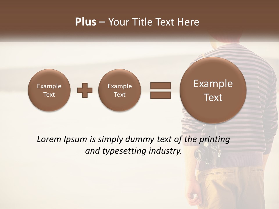 A Man Standing On A Beach With A Camera PowerPoint Template