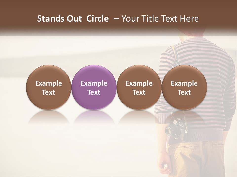 A Man Standing On A Beach With A Camera PowerPoint Template