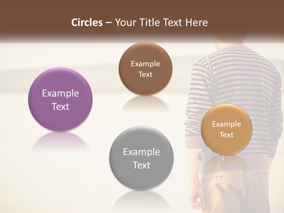 A Man Standing On A Beach With A Camera PowerPoint Template