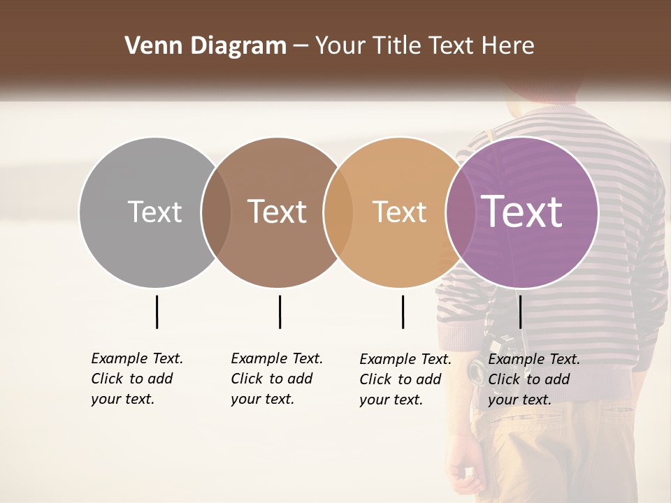 A Man Standing On A Beach With A Camera PowerPoint Template