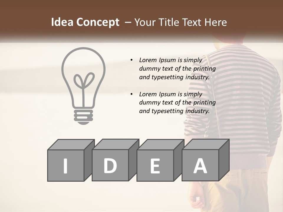 A Man Standing On A Beach With A Camera PowerPoint Template