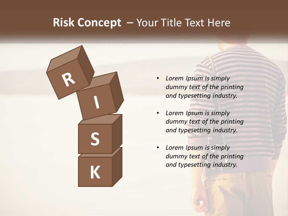 A Man Standing On A Beach With A Camera PowerPoint Template