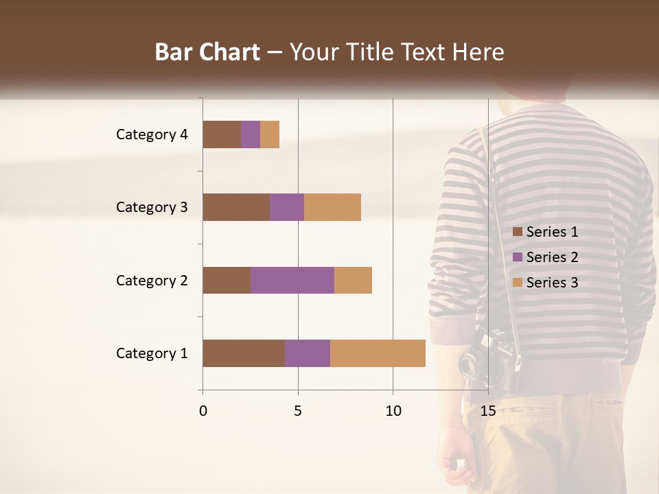 A Man Standing On A Beach With A Camera PowerPoint Template