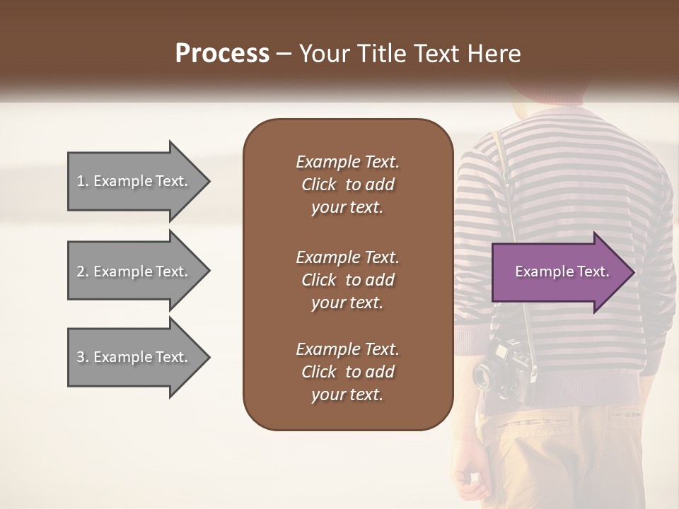 A Man Standing On A Beach With A Camera PowerPoint Template