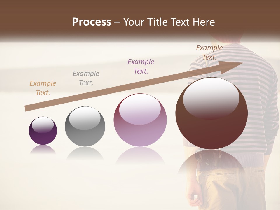 A Man Standing On A Beach With A Camera PowerPoint Template