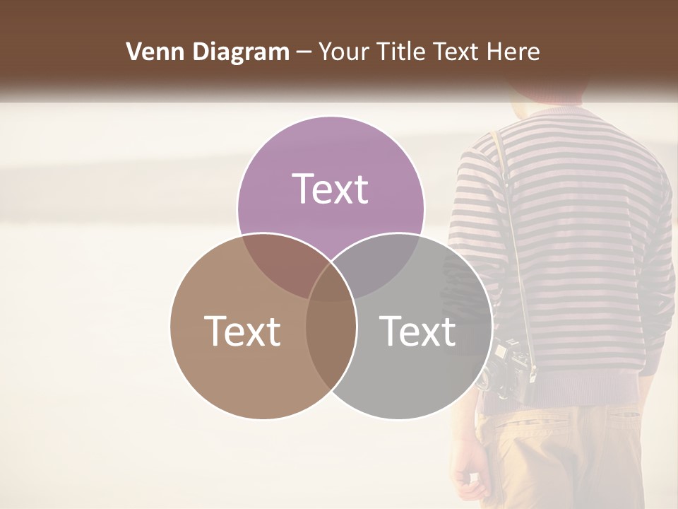 A Man Standing On A Beach With A Camera PowerPoint Template