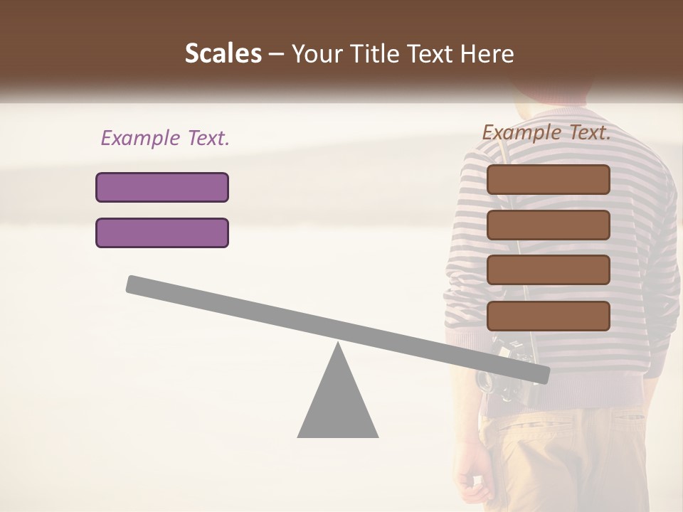 A Man Standing On A Beach With A Camera PowerPoint Template