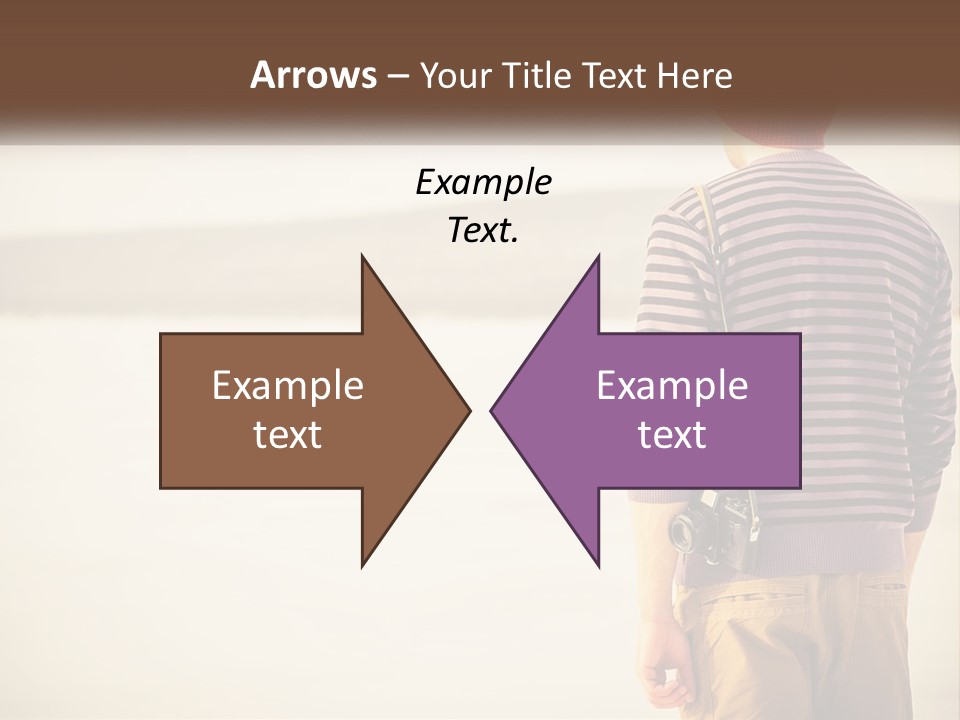 A Man Standing On A Beach With A Camera PowerPoint Template