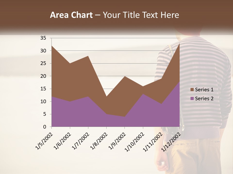 A Man Standing On A Beach With A Camera PowerPoint Template