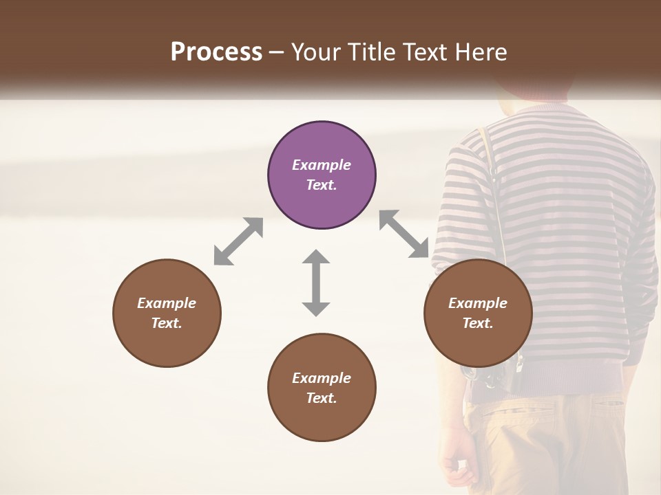 A Man Standing On A Beach With A Camera PowerPoint Template