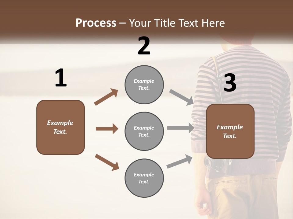 A Man Standing On A Beach With A Camera PowerPoint Template