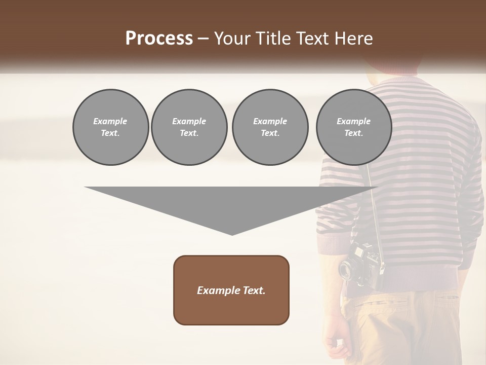 A Man Standing On A Beach With A Camera PowerPoint Template