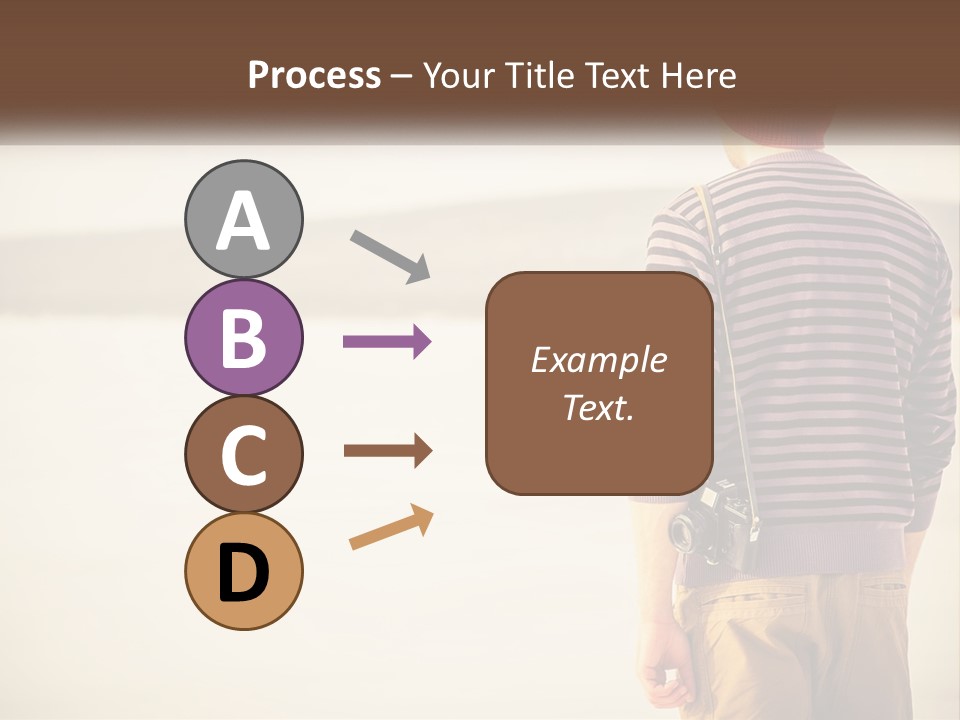 A Man Standing On A Beach With A Camera PowerPoint Template