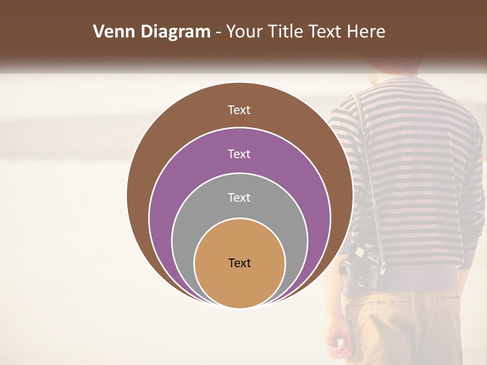 A Man Standing On A Beach With A Camera PowerPoint Template