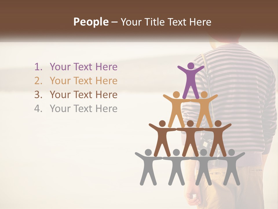 A Man Standing On A Beach With A Camera PowerPoint Template