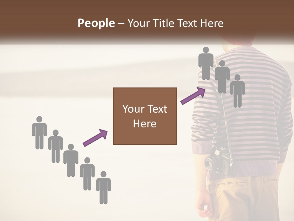 A Man Standing On A Beach With A Camera PowerPoint Template