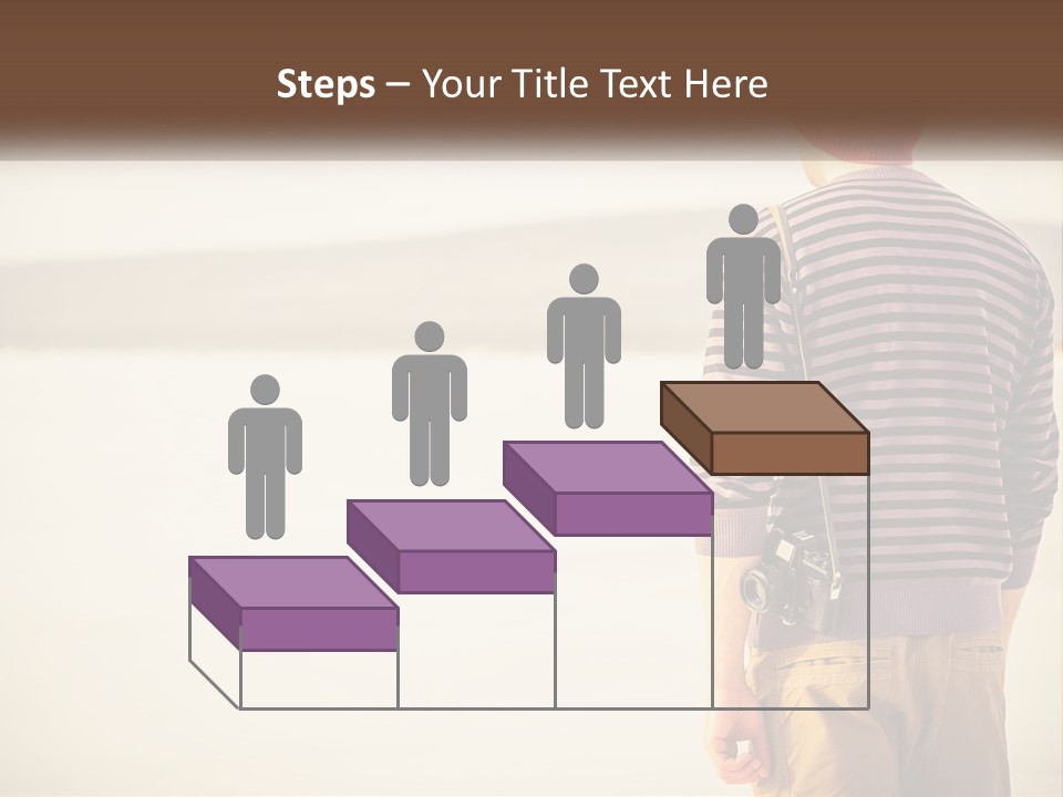 A Man Standing On A Beach With A Camera PowerPoint Template