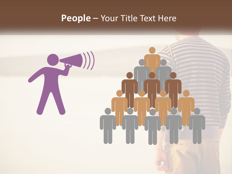 A Man Standing On A Beach With A Camera PowerPoint Template