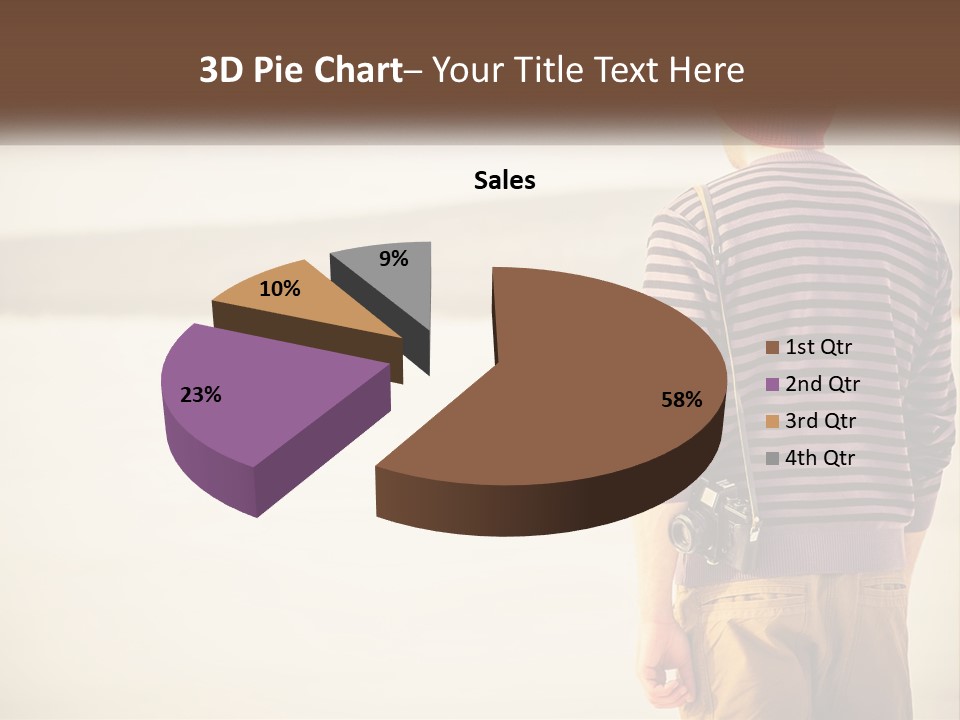 A Man Standing On A Beach With A Camera PowerPoint Template