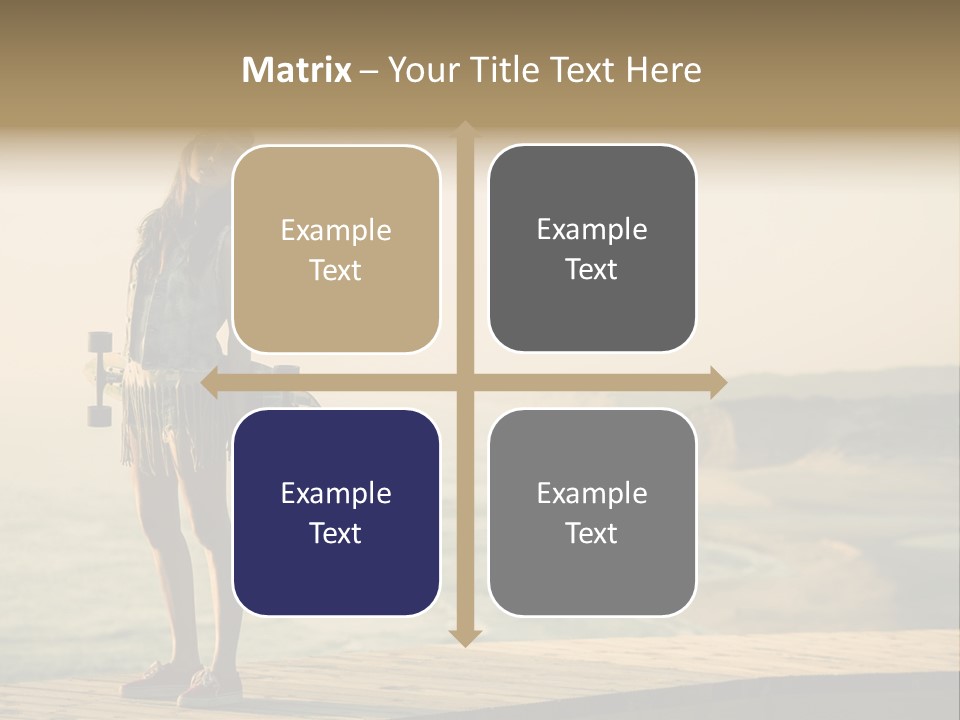 A Girl Holding A Skateboard On A Pier PowerPoint Template