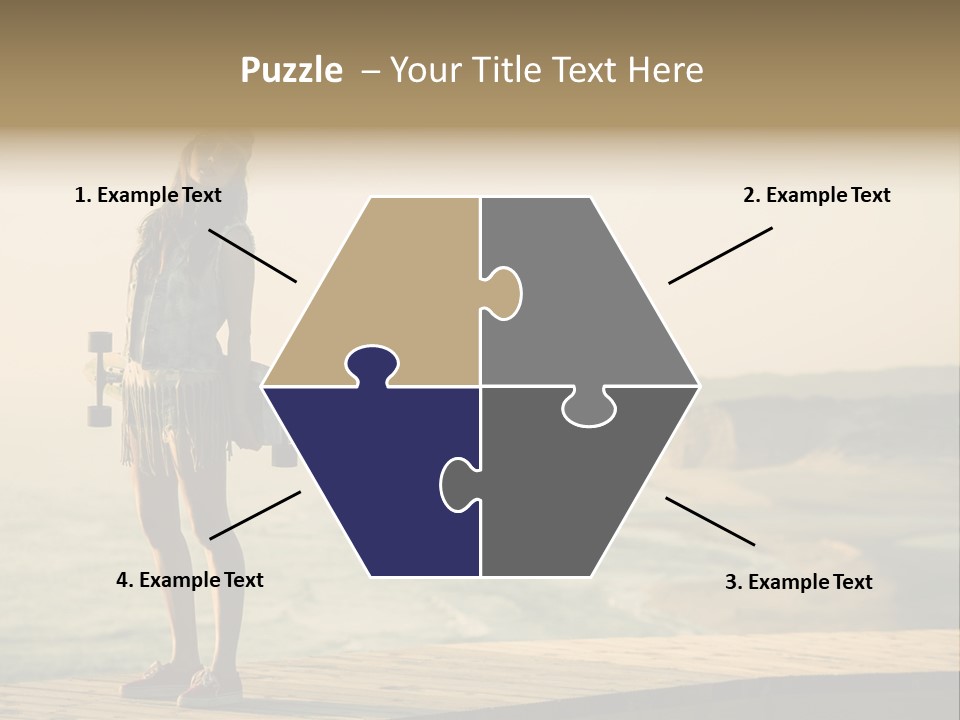 A Girl Holding A Skateboard On A Pier PowerPoint Template