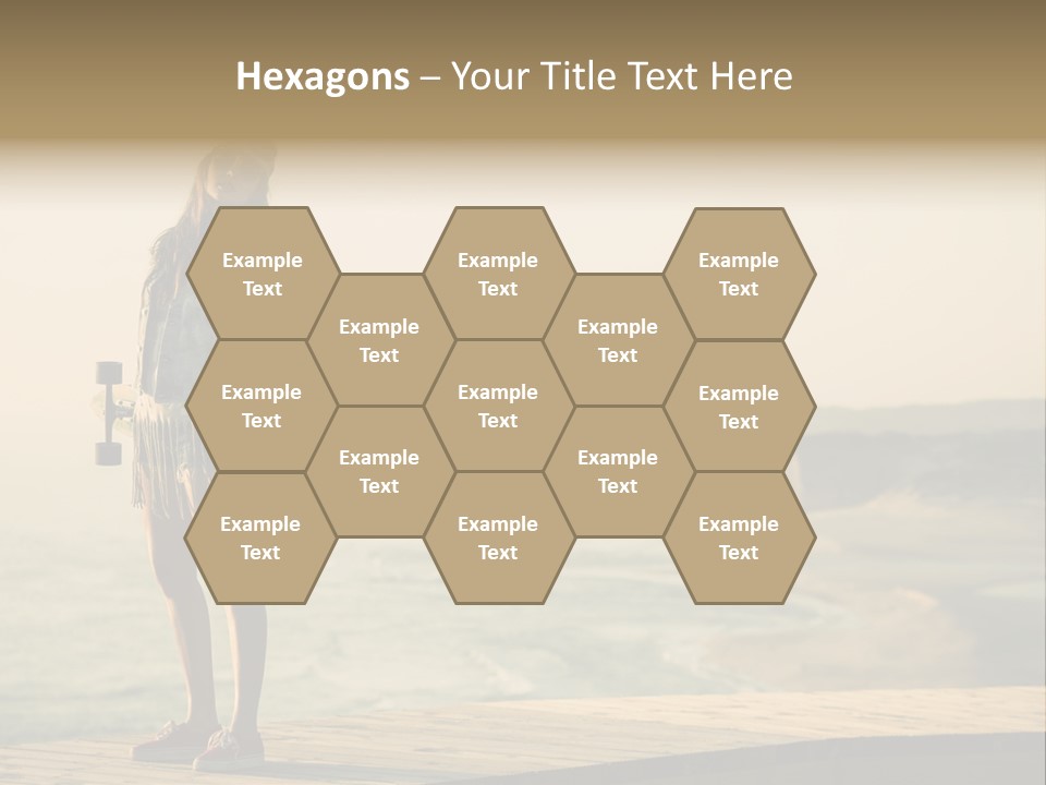 A Girl Holding A Skateboard On A Pier PowerPoint Template