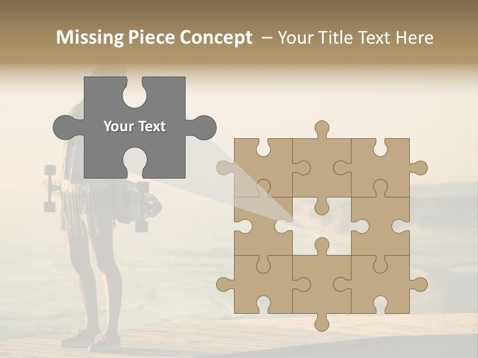 A Girl Holding A Skateboard On A Pier PowerPoint Template