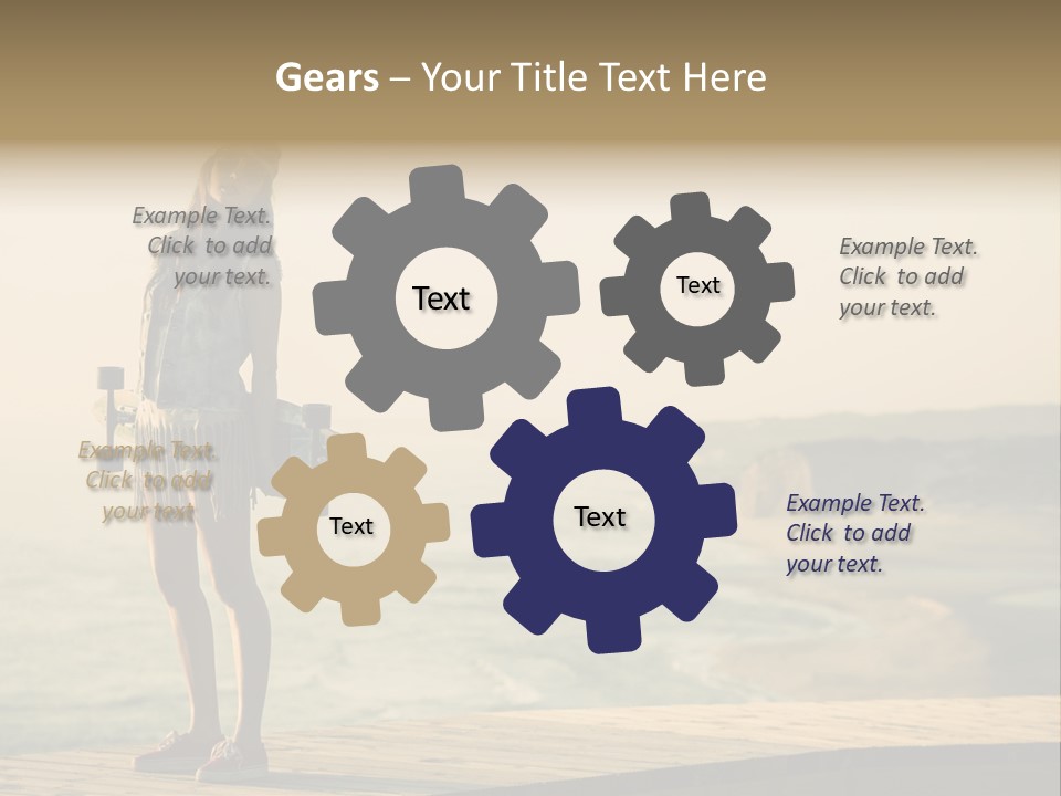 A Girl Holding A Skateboard On A Pier PowerPoint Template