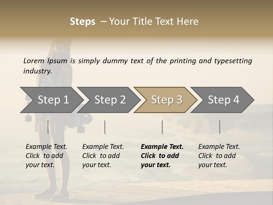 A Girl Holding A Skateboard On A Pier PowerPoint Template