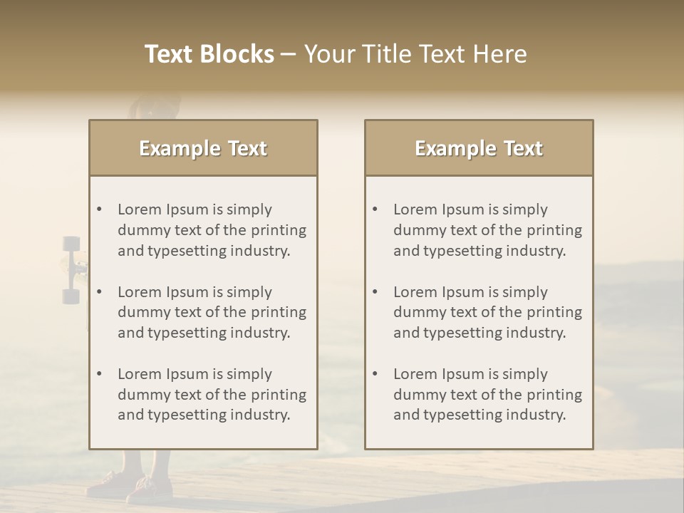 A Girl Holding A Skateboard On A Pier PowerPoint Template