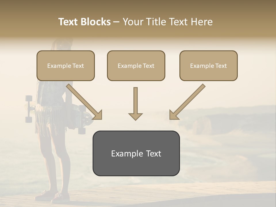 A Girl Holding A Skateboard On A Pier PowerPoint Template