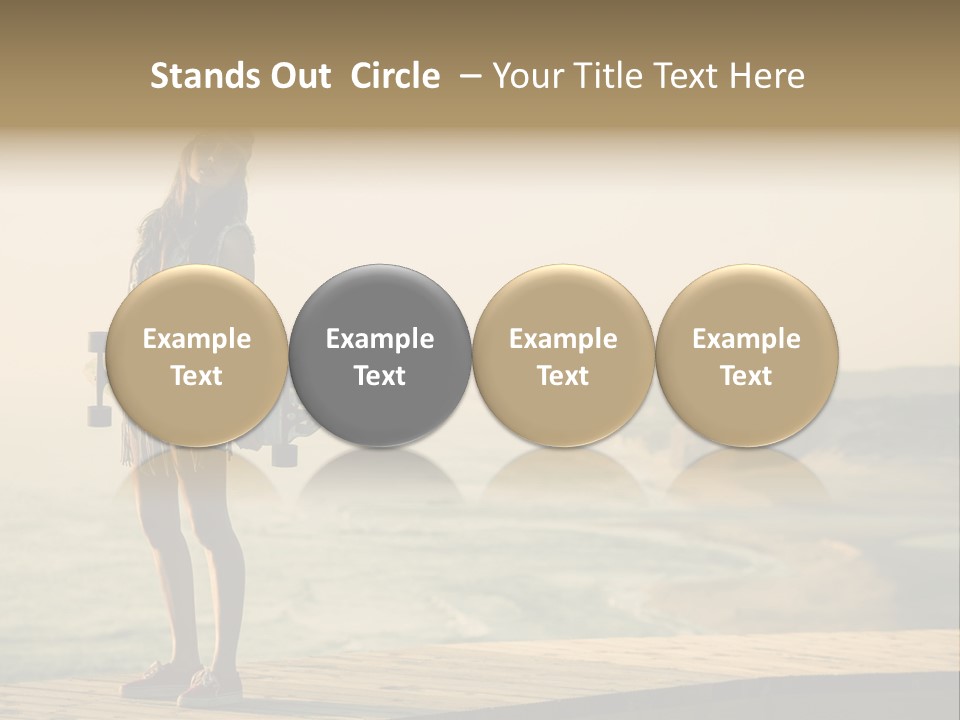 A Girl Holding A Skateboard On A Pier PowerPoint Template