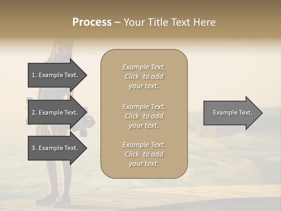 A Girl Holding A Skateboard On A Pier PowerPoint Template