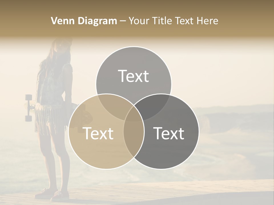 A Girl Holding A Skateboard On A Pier PowerPoint Template