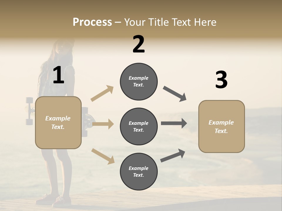 A Girl Holding A Skateboard On A Pier PowerPoint Template