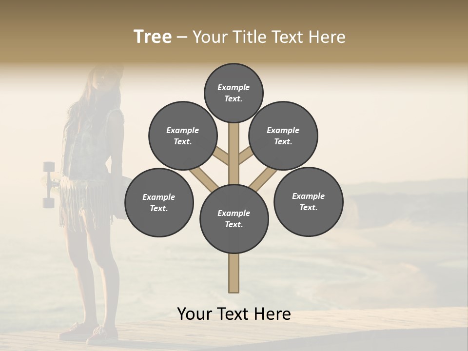 A Girl Holding A Skateboard On A Pier PowerPoint Template