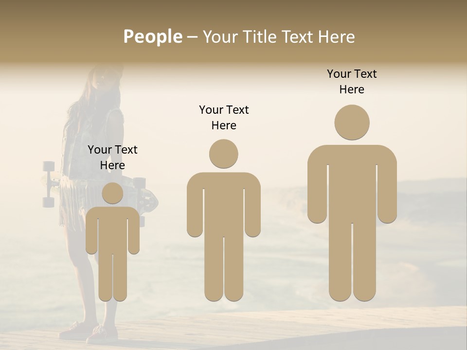 A Girl Holding A Skateboard On A Pier PowerPoint Template