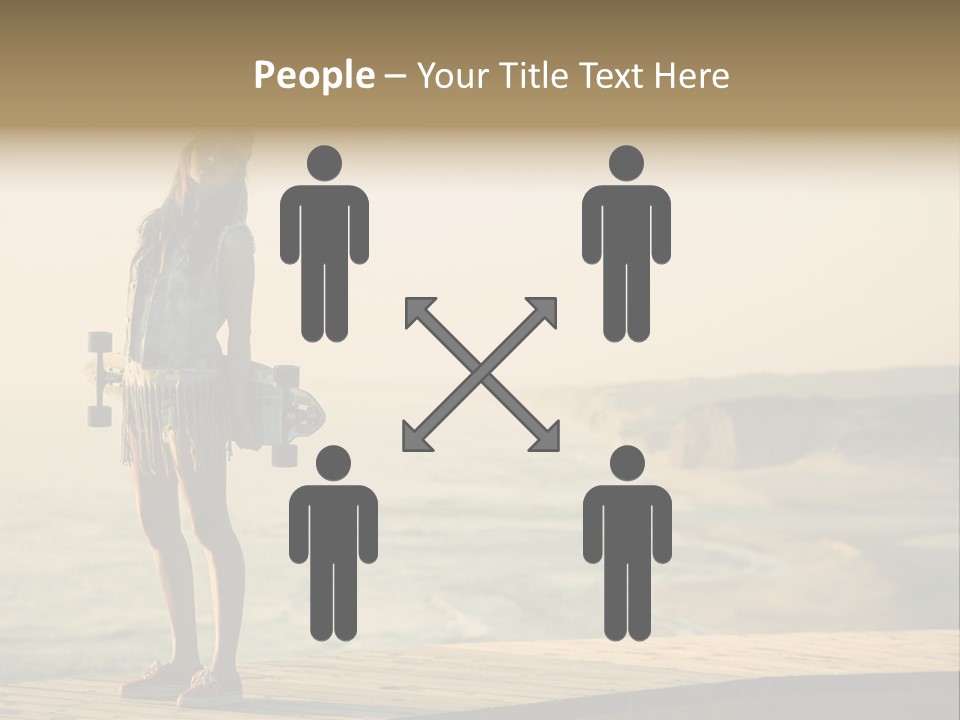 A Girl Holding A Skateboard On A Pier PowerPoint Template