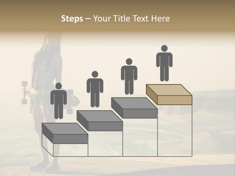 A Girl Holding A Skateboard On A Pier PowerPoint Template