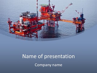 An Oil Rig In The Middle Of A Body Of Water PowerPoint Template