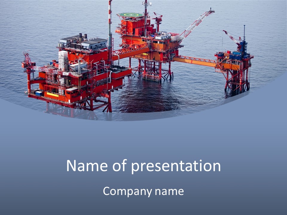 An Oil Rig In The Middle Of A Body Of Water PowerPoint Template