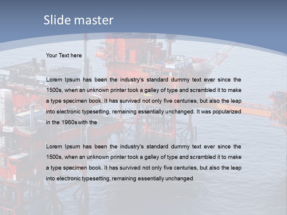 An Oil Rig In The Middle Of A Body Of Water PowerPoint Template