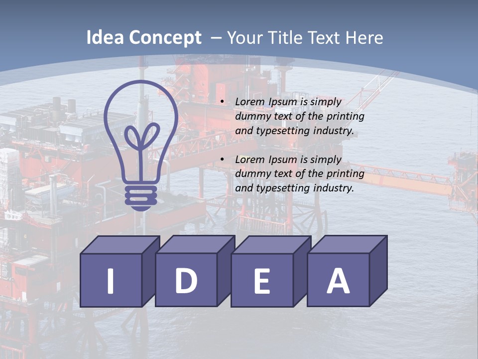 An Oil Rig In The Middle Of A Body Of Water PowerPoint Template