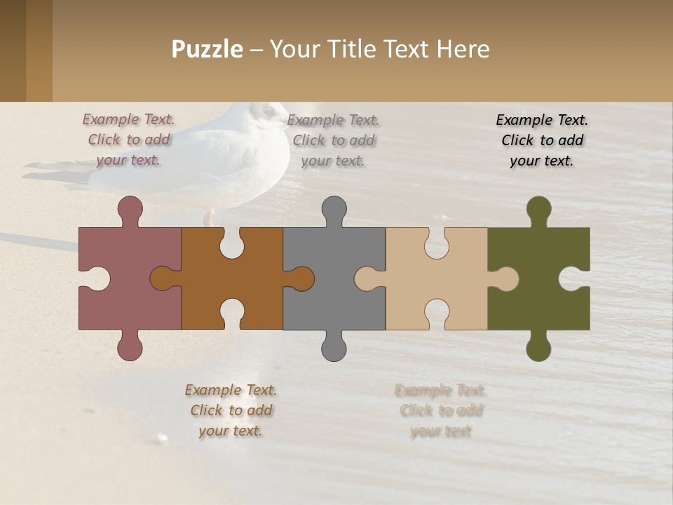 A Seagull Standing On The Sand Of A Beach PowerPoint Template