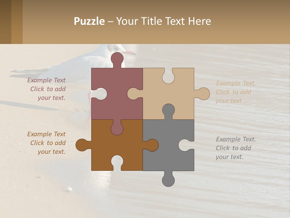 A Seagull Standing On The Sand Of A Beach PowerPoint Template